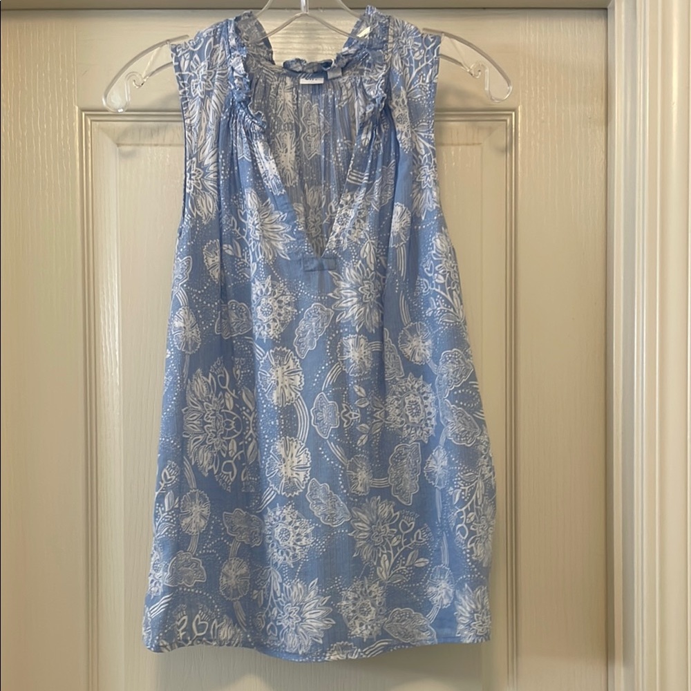 GAP Floral Blue/White Sleeveless Top